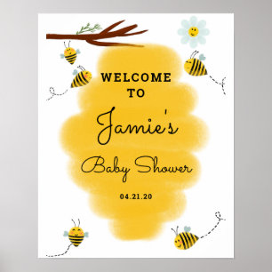 Welkomsposter voor hommel-baby shower poster