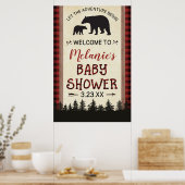 Welkomsposter voor lumberjack-babyshower met beren poster (Keuken)