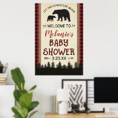 Welkomsposter voor lumberjack-babyshower met beren poster (Thuiskantoor)