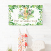 Welkomstachtergrond oerwoud Dieren Greenery Birthd Spandoek (Insitu)