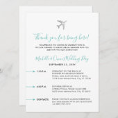 Welkomstbalbestemming bruiloft reisroute (Voorkant / Achterkant)