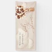 Welkomstbanner Beer Baby shower Spandoek (Verticaal)