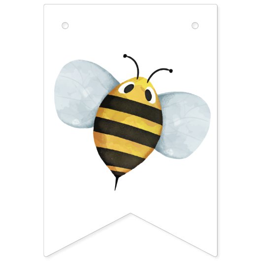 Welkomstbanner bij Baby shower bijen Vlaggetjes (Tweede vlag)