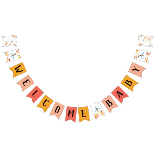 Welkomstbanner bij Baby shower bijen Vlaggetjes (Alle)