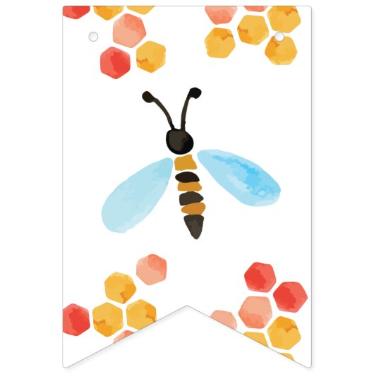 Welkomstbanner bij Baby shower bijen Vlaggetjes (Tweede vlag)