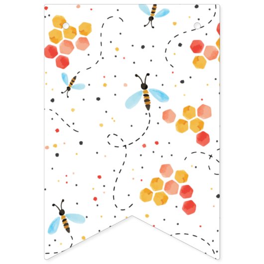 Welkomstbanner bij Baby shower bijen Vlaggetjes (Eerste vlag)