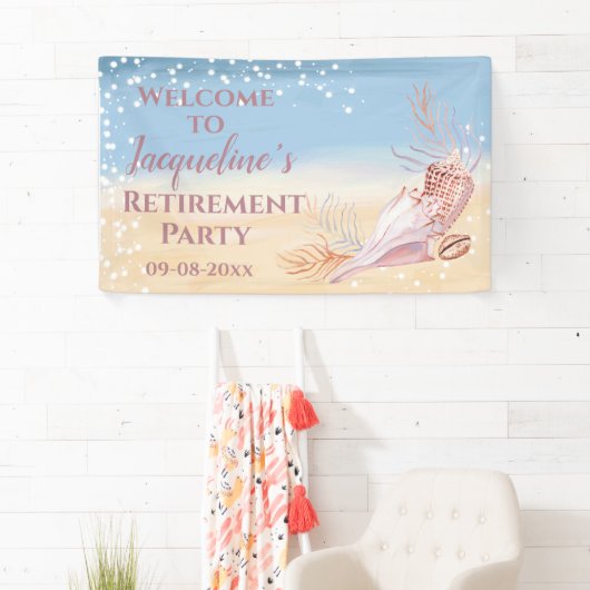 Welkomstbanner van de kustpartij bij pensionering spandoek (Insitu)