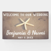 Welkomstbanner van Starfish Beach Weddenschap Spandoek (Horizontaal)