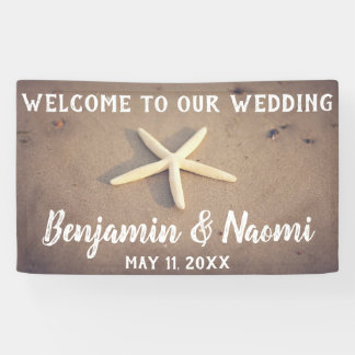 Welkomstbanner van Starfish Beach Weddenschap Spandoek