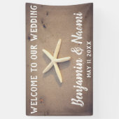 Welkomstbanner van Starfish Beach Weddenschap Spandoek (Verticaal)