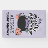 Welkomstbanner voor Baby van halloween Brewing Bab Spandoek (Horizontaal)
