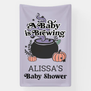 Welkomstbanner voor Baby van halloween Brewing Bab Spandoek