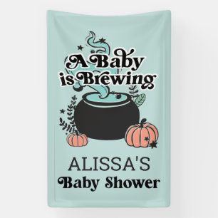 Welkomstbanner voor Baby van halloween Brewing Bab Spandoek
