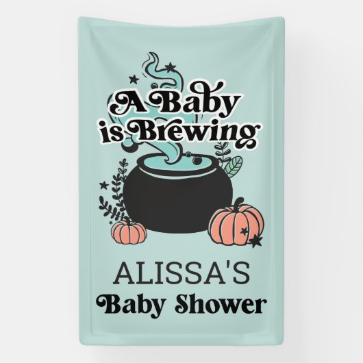 Welkomstbanner voor Baby van halloween Brewing Bab Spandoek (Verticaal)