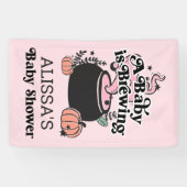Welkomstbanner voor Baby van halloween Brewing Bab Spandoek (Horizontaal)