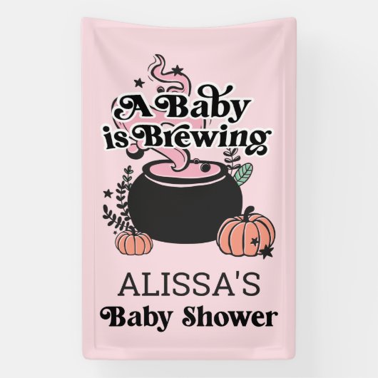 Welkomstbanner voor Baby van halloween Brewing Bab Spandoek (Verticaal)