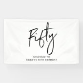 Welkomstbanner voor Black & White 50th Birthday Pa Spandoek (Horizontaal)