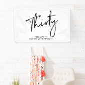 Welkomstbanner voor Black & White Birthday Party Spandoek (Insitu)