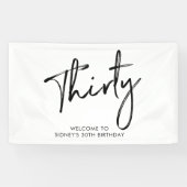 Welkomstbanner voor Black & White Birthday Party Spandoek (Horizontaal)