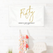 Welkomstbanner voor Gold & White 50e verjaardag Spandoek (Insitu)