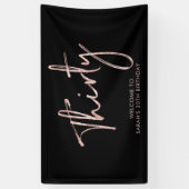 Welkomstbanner voor roos Gold & Black Birthday Par Spandoek (Verticaal)