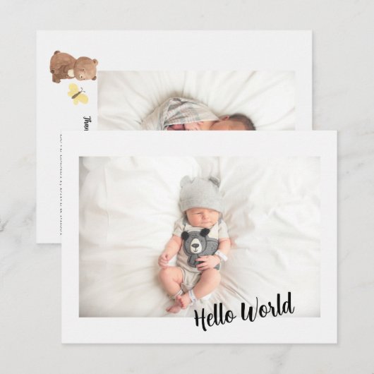 Welkomstbericht Baby Rustic Woodland (Voorkant / Achterkant)