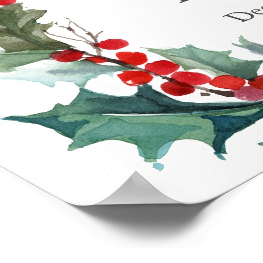 Welkomstbericht Holly and Berries Wedding Poster (Hoek)