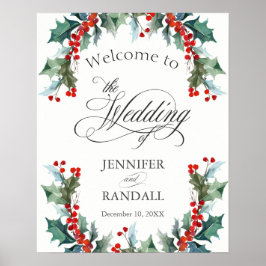 Welkomstbericht Holly and Berries Wedding Poster