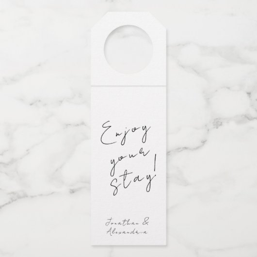 Welkomstbericht voor minimaal script flessenhanger (Voorkant)