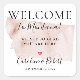 Welkomstbezoekers voor bruiloft vierkante sticker