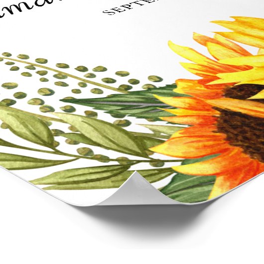 Welkomstbloemen voor bruiloft poster (Hoek)