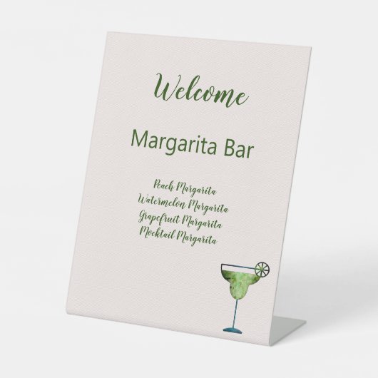 Welkomstbord Aangepaste tekst Margarita Bar Reclamebord Met Voetstuk (Voorkant)