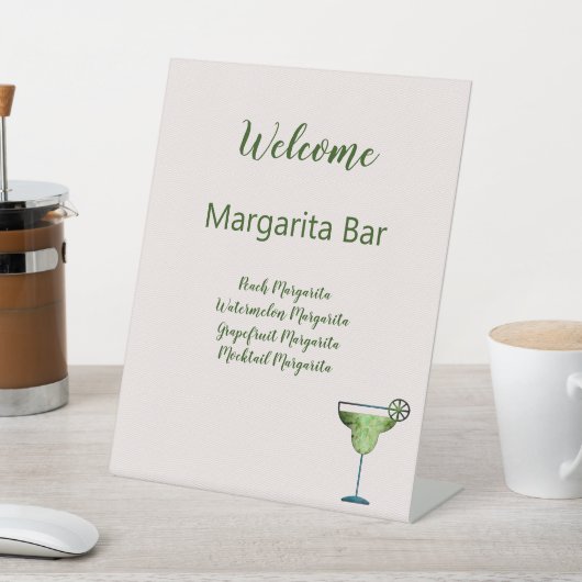 Welkomstbord Aangepaste tekst Margarita Bar Reclamebord Met Voetstuk (Insitu)