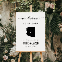 Welkomstbord Arizona Map Wedding,