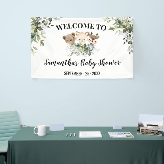 Welkomstbord Baby shower Bosdieren Banner (Beurs)
