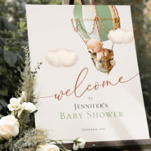 Welkomstbord Beer Baby shower Schuimbord