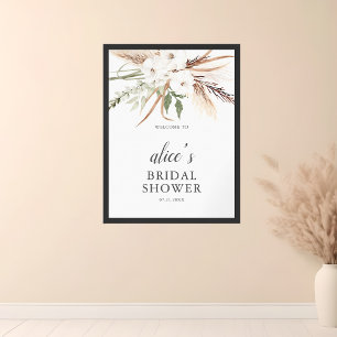 Welkomstbord Boho Flower Pampa Grass Vrijgezellenf Poster