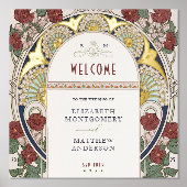 Welkomstbord Bougainvillea Bourgondië Gouden bruil Folie Afdrukken (Voorkant)