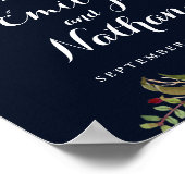 Welkomstbord Burgundy Navy Floral Herfst Poster (Hoek)