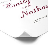 Welkomstbord Burgundy Waterverf Floral Poster (Hoek)