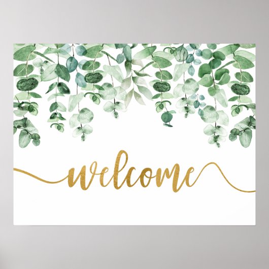 Welkomstbord Eucalyptus Greenery Poster (Voorkant)