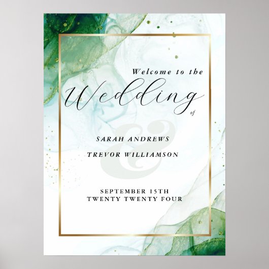 Welkomstbord Kelly Green Alcohol Ink Poster (Voorkant)