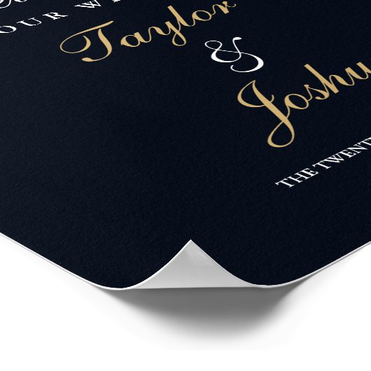 Welkomstbord marinegoudbloem poster (Hoek)