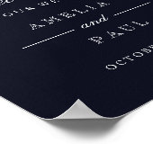 Welkomstbord marineroze Waterverf pony's Poster (Hoek)