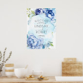 Welkomstbord marinier en mosterdblauw huwelijk poster (Keuken)