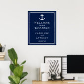 Welkomstbord mariniers en witte anchor bruiloft poster (Thuiskantoor)