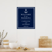 Welkomstbord mariniers en witte anchor bruiloft poster (Keuken)