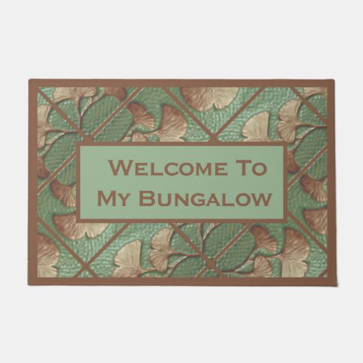 Welkomstbord met Gingko Leaves Deurmat (Voorkant)