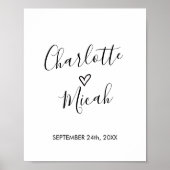 Welkomstbord met handtekening Heart Weddenschap Poster (Voorkant)