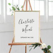 Welkomstbord met handtekening Heart Weddenschap Poster